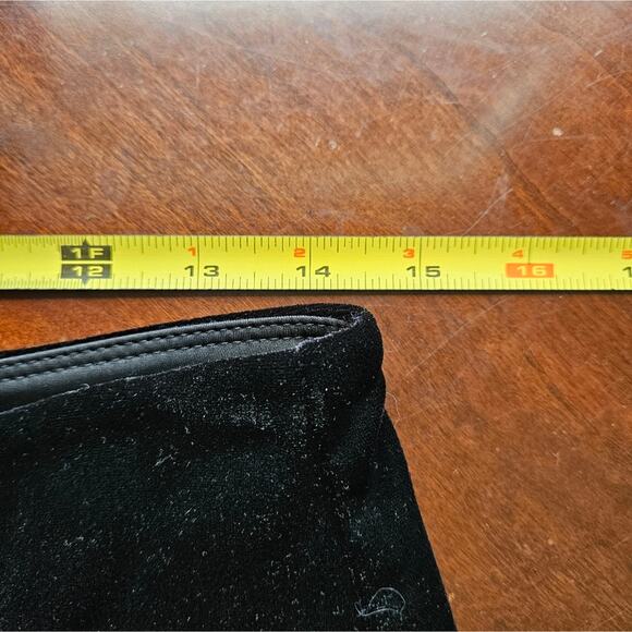 Lisse' Womens Leggings Black Velvet Pull On Skinny Leg High Rise Size Large - Picture 9 of 11